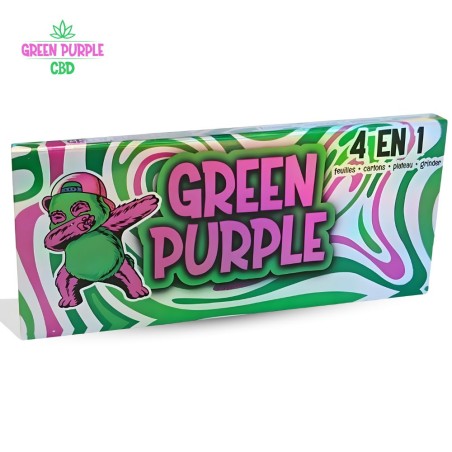 Étui feuilles 4 en 1 Green Purple CBD Panda