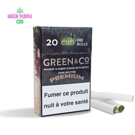 PRE-ROLL GREEN & CO PREMIUM X20 CIGARETTES CBD